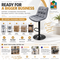 Tabouret de bar pivotant, hauteur réglable, revêtement en velours, capitonné en losanges, base en métal, chaises de bar commerciales