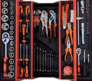 Rynex 85 chiếc Bộ dụng cụ có thể gập lại Hộp dụng cụ nhỏ gọn cho xe hơi gia đình với Bộ cờ lê bánh cóc Bộ đựng nhiều ngăn để sửa chữa ô tô tự làm - Product Image 2