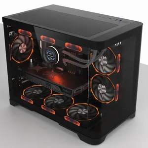Factory Price New Trend Pc Case Curved Glass Panel Gaming Computer Cases Cube Micro ATX Case Gaming Use Casing For PC