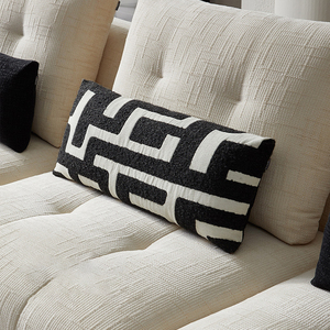 Sofá de tela blanca crema con otomana, conjunto de sofá moderno barato de alta calidad, sofá grande para sala de estar de Villa, sofá suave <span class=keywords><strong>y</strong></span> ancho con asiento en la nube - Product Image 4