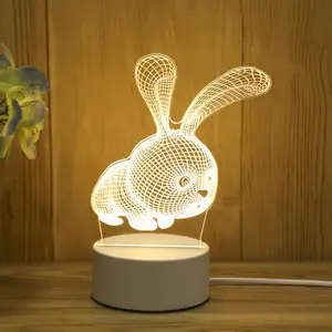 Base de lampe LED RGB personnalisée, chambre d'enfant, batterie Usb Pikachu, Illusion 3D, Base acrylique, Table de bureau Anime pour enfants