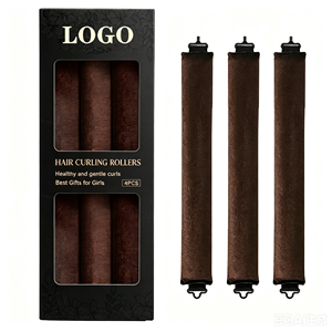 Kit de Soins Capillaires Nocturnes Sans Chaleur avec Logo Personnalisé, <span class=keywords><strong>Bigoudis</strong></span> en Velours Jumbo pour Dormir, Tiges de Bouclage Douces Sans Chaleur pour Tous Types de Cheveux - Product Image 1