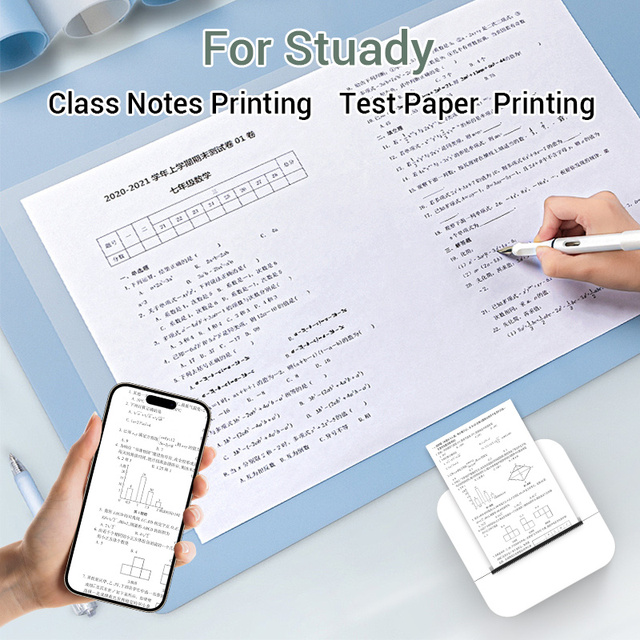 Portable 203 DPI Thermal Photo Printer 58 mm Mini Pocket Mobile Unit with Label Paper Easy Use Perfect Gift Kids Office Setting