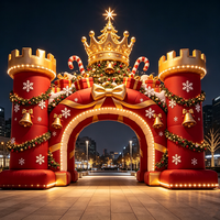 Arche gonflable géante de Noël de 8 m sur mesure, décorations de Noël, arche gonflable extérieure, modèle d'arche gonflable pour cadeaux, Père Noël, bonhomme de neige