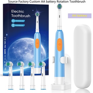 2Factory Custom OraB Rotating-Oscillating Electric <strong>Toothbrush</strong> Soft Bristles IPX7 Waterproof AA Battery Travel <strong>Case</strong> Household - Product Image 4