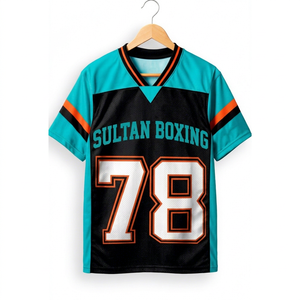 Maillot de football pour supporter avec nom et numéro de l'équipe, impression sublimée, col en V, manches courtes, maille respirante pour homme - Product Image 1