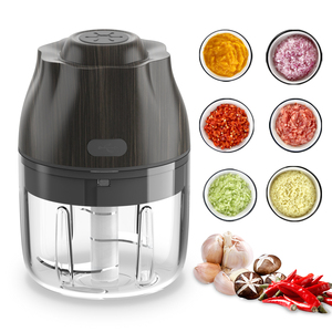 New Wooden Style Wireless USB Charge 250ml Food Chopper OEM/ODM Supplier - Product Image 4