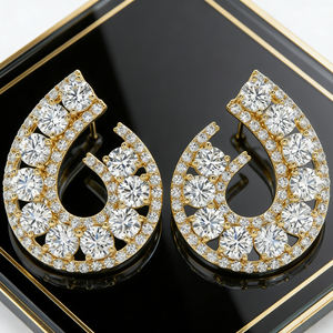 Boucles d'oreilles créoles plaquées or 14 carats avec diamants de laboratoire certifiés IGI, taille brillant rond, pour hommes et femmes, cadeau de mariage ou de fête, qualité VS - Product Image 4