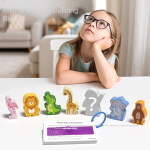 Christmas Wooden Building Blocks Cards Listening Logical Thinking Attention Training Child Interaction Early <b>Education</b> <b>Toys</b> - Product Image 2