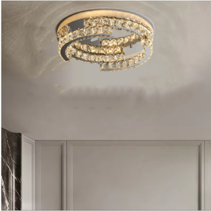 Lámpara colgante de cristal de lujo moderna, Base elegante luz de techo de acero inoxidable, suministro de fábrica, luz de techo LED - Product Image 1