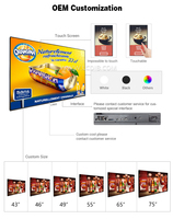 Pantalla LCD de 30/75 Pulgadas con Marco Delgado para Menús, Pantalla Digital Horizontal para Publicidad en Negocios