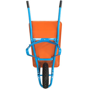 Brouette de chantier robuste WB6401 avec roue pneumatique 4.00-8, brouette de jardin avec plateau métallique thermolaqué - Product Image 2