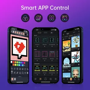 Reloj Digital para Gaming Cyberpunk con Control por App Inteligente, Conexión Wi-Fi, Pantalla LED RGB - Times Gate Cyberpunk Gaming Setup - Product Image 4