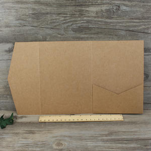 Sobre triple de bolsillo Kraft personalizado al por mayor para tarjetas de felicitación de <span class=keywords><strong>invitación</strong></span> de boda - Product Image 4