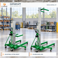 Lève-matériaux manuel en aluminium léger, 11,5 pieds, charge maximale de 880 lb, conception pliable, treuil manuel pour travaux de manutention