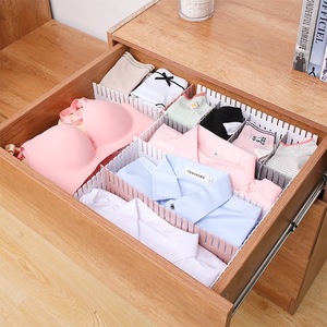 Diviseurs de tiroirs rectangulaires blancs, rose nordique, bleu nordique, organisateur de vêtements, partition de rangement empilable pour sous-vêtements et chaussettes - Product Image 1