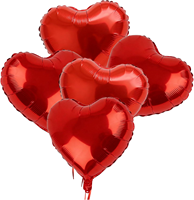 Ballons de fête en aluminium multicolores en forme de cœur de 18 pouces pour la Saint-Valentin et les décorations de fête d'Halloween (vente en gros)