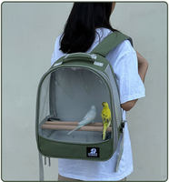 Sac à dos de transport transparent personnalisé pour oiseaux et perroquets avec perchoir intégré, respirant et poreux, type cage pour animaux de compagnie