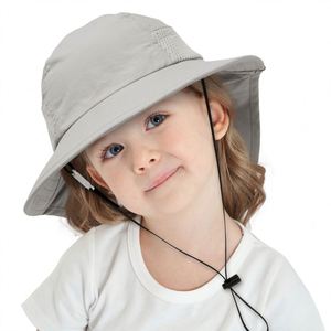 Sombrero de Pesca para Niños con Protección UV y Solapa para el Cuello, Unisex, para Playa, con Cola de Caballo, Ala Ancha, Regalos Promocionales - Product Image 3