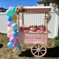 Autocollant en vinyle amovible personnalisé avec graphiques et textes pour chariot alimentaire, autocollant en vinyle PVC auto-adhésif pour mariage, anniversaire
