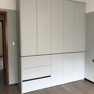 High Quality Portable Adjustable Solid <b>Wood</b> Bedroom Furniture Walk-In Closet <b>Wardrobe</b> Open Shelving LED Lighting Design Villa - Product Image 1