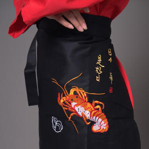 Tablier de <span class=keywords><strong>cuisine</strong></span> japonaise serveur demi-longueur noir sushi salopette tablier sashimi gros broderie tablier antifouling - Product Image 4