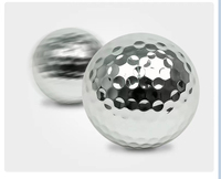 Balle de golf plaquée argent, balle d'entraînement de golf argentée à 2 couches pour l'entraînement au golf
