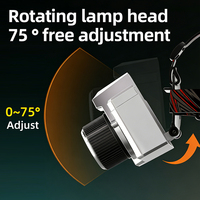 Nouvelle lampe frontale numérique portable à zoom électrique avec trois modes d'éclairage et affichage numérique, idéale pour les travaux extérieurs