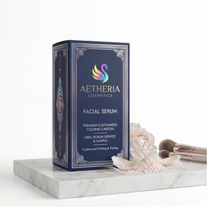 Carton pliable cosmétique personnalisé avec finition argentée et de qualité supérieure - Product Image 1