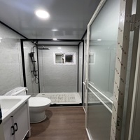 Maison conteneur extensible personnalisée 20/40 pieds, villa résidentielle de luxe à deux chambres, en acier, panneaux sandwich EPS, salon en bois, bar intégré
