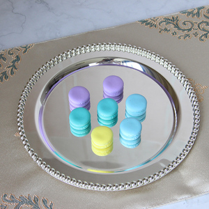 Plateau personnalisé à miroir en acier inoxydable or, pour pâtisserie, fruits - Product Image 5