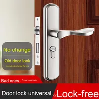 Serrure de porte antivol silencieuse réglable avec finition dorée Design moderne fil d'acier noir pour chambre à coucher Villa Home Application