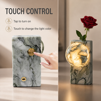 Lampe de table LED d'ambiance sans fil rechargeable à commande tactile, motif marbre moderne, sculpturale, pour chevet d'hôtel