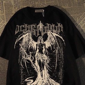 เสื้อยืดโอเวอร์ไซส์ลายพิมพ์สไตล์ฮิปฮอปอเมริกันเรโทรใหม่สำหรับฤดูร้อน เหมาะสำหรับผู้ชายและคู่รัก - Product Image 4