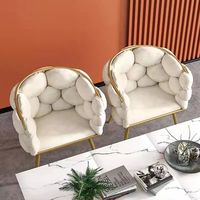 Fauteuil bulle de luxe nordique en tissu velours vert avec pieds en acier inoxydable doré, chaise de salle à manger et de détente