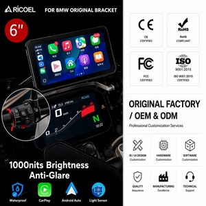 CarPlay para Motocicleta, Pantalla Táctil IPS de 6 Pulgadas Desmontable, Navegador para Moto con Android Auto - Product Image 1