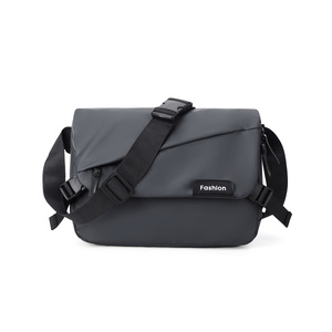 Color Blocking Fashionable Outdoor Sports Leisure Cross-Border New Men's Large-Capacity PU Leather Shoulder Messenger <b>Bag</b> - Product Image 1