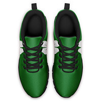 Sneakers personnalisées à imprimé trèfle, légères, respirantes, en mesh vert, chaussures de sport formelles avec motif personnalisé