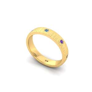Bague de luxe minimaliste en or massif 10K avec diamant CVD, bijou de mariage et d'anniversaire pour femme - Product Image 1