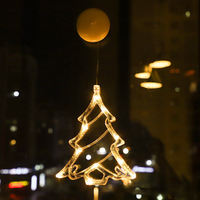 Nicro Weihnachts-Lichterkette Batteriebetrieben Gelbe Girlande Stern Mond Garten Vorhang Innen Fenster Feiertagsbaum Dekorative LED-Lichterkette