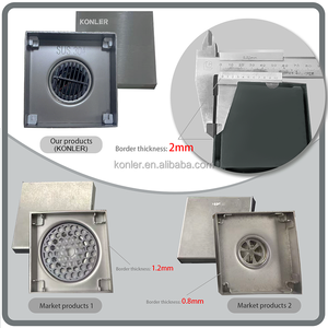 4 inç Modern ev banyo sifonları duş süzgeç paslanmaz çelik yağmur suyu döşeme süzgeci  koku kontrolü ile - Product Image 2