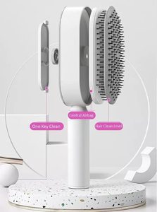 Brosse démêlante à air comprimé pour cheveux bouclés avec logo personnalisé, massage du cuir chevelu et nettoyage automatique pour femmes - Product Image 3