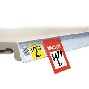 Weiche starre Co-Extrusion Clear Ticket Strip PVC-Preis schild leisten mit Promo Grip Front Data Strip für Supermarkt regale