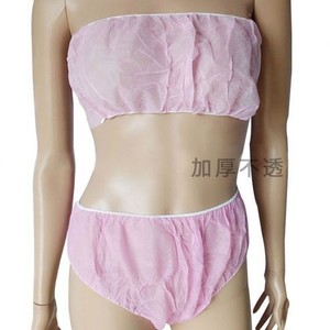 Ensemble de soutien-gorge et string jetables en tissu non tissé opaque pour sauna, salon de beauté, hammam, légers, plusieurs options de couleurs - Product Image 2