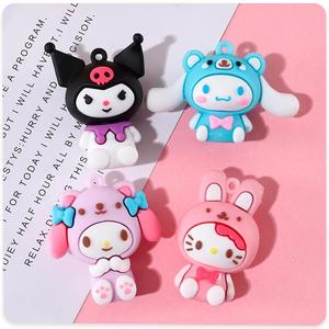 Porte-clés en caoutchouc de dessin animé, breloques animales mignonnes en gel souple pour coques de téléphone, décorations DIY - Product Image 4