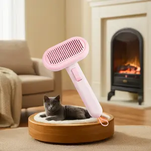 One-Button Shaver Comb For Small Animals Plastic And Stainless Steel Pet Dog Hair Removal Cat Comb Stocked