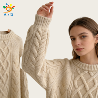 AJB Factory Vente en gros Pull pour femme d'hiver en viscose et polyester tricoté, motif Argyle, anti-plis, doux, texture laine, style décontracté et professionnel