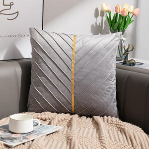 Amity all'ingrosso morbido quadrato 45*45cm 18*18 pollici striscia bronzante di velluto copricuscino con cuscini ondulati - Product Image 3