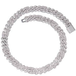 <span class=keywords><strong>Chaîne</strong></span> cubaine pour <span class=keywords><strong>homme</strong></span>, style tendance, collier en moissanite incrusté de diamants en forme de losange, accessoire streetwear hip-hop - Product Image 5