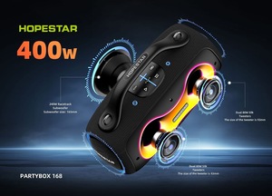מערכת קריוקי ניידת Hopestar Party168 עם רמקול 400W עוצמתי, עמיד למים, תאורת RGB ומיקרופון אלחוטי - Product Image 3